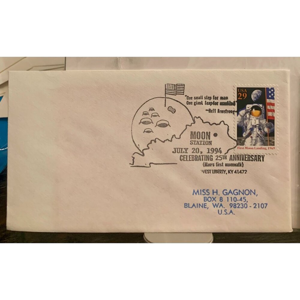 Celebratory Moon Landing 25th Anniversary Envelope With USA 29¢ Stamp July 20 19